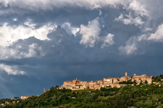 View up to Montepulciano Tuscany