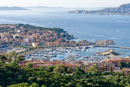 View down to Palau in Sardinia