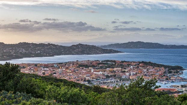 View down to Palau in Sardinia