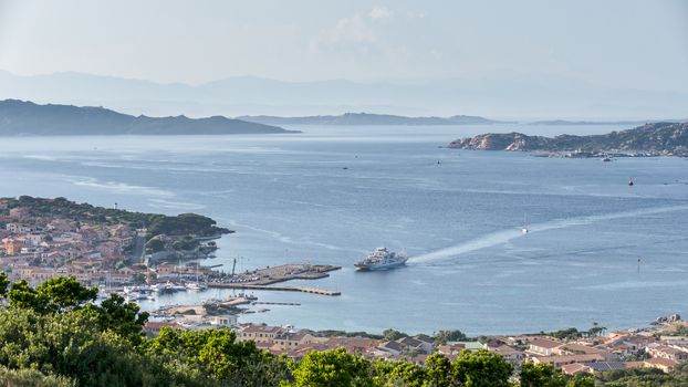 View down to Palau in Sardinia