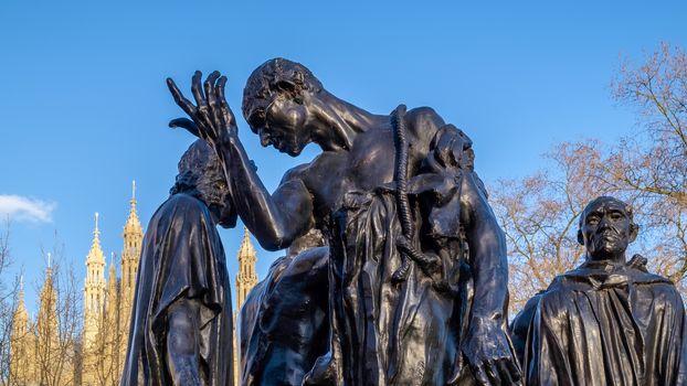 The Burghers of Calais Statue in Victoria Tower Gardens