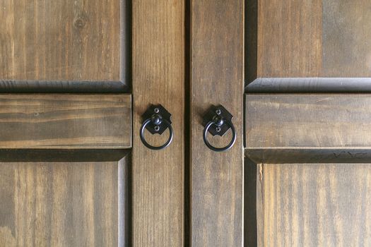 wooden door of a wooden furniture