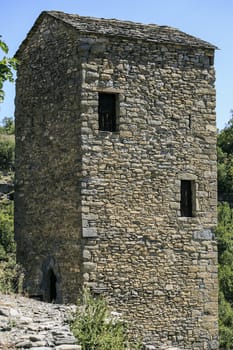 Stone church sited in a town of Spain, Montañana