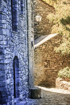 Stone church sited in a town of Spain, Montañana