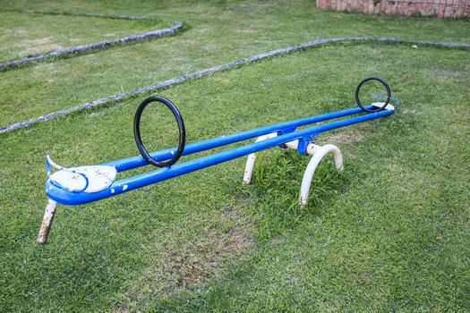 iron swing seat in a park