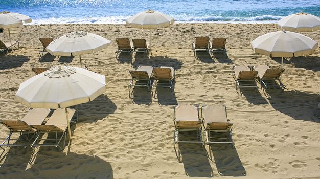 Group of umbrelas on the beaches