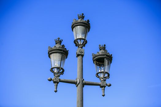 Typical street light sited in Barcelona