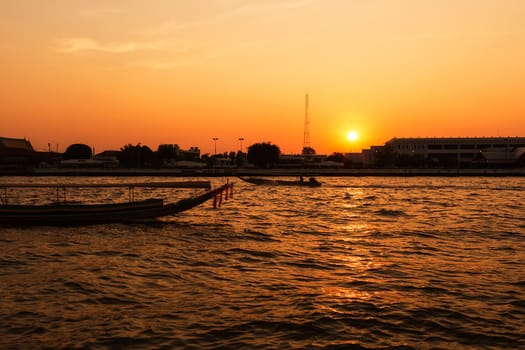 Landscape of Chao Phraya River in Bangkok, Thailand