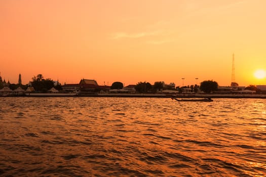 Landscape of Chao Phraya River in Bangkok, Thailand