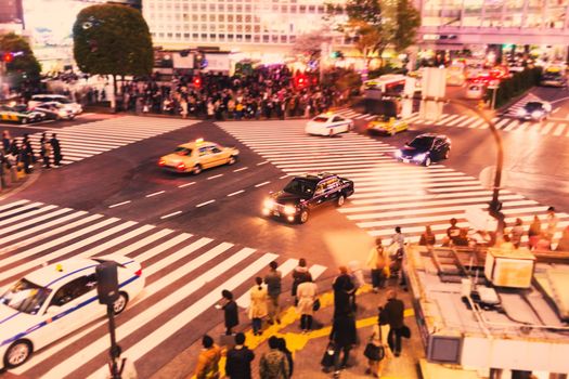 Shibuya crossing in abstract