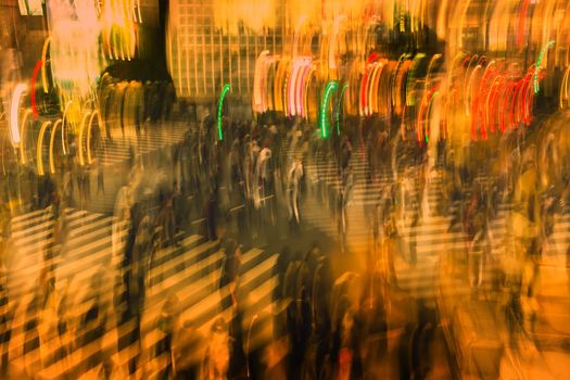Shibuya crossing in abstract