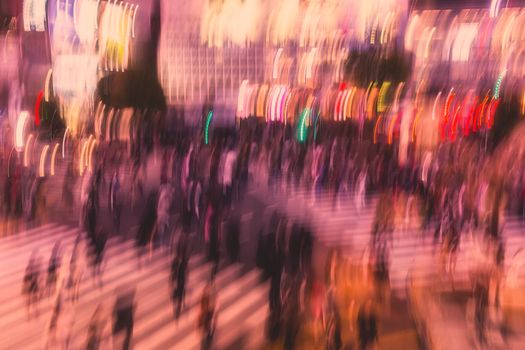 Shibuya crossing in abstract