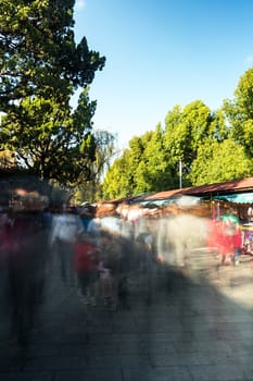 Green lake parks in Kunming city, China
