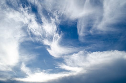 blue sky have cloud in winter season ,thai land ,have feeling happy