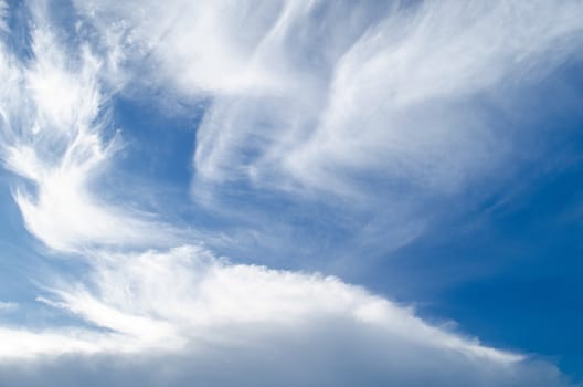 blue sky have cloud in winter season ,thai land ,have feeling happy