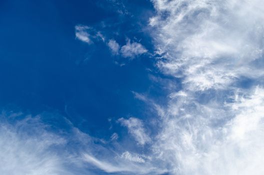 blue sky have cloud in winter season ,thai land ,have feeling happy