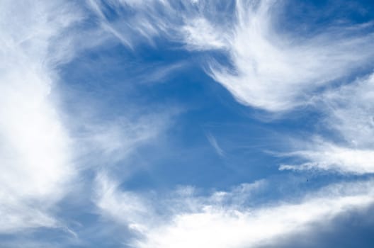 blue sky have cloud in winter season ,thai land ,have feeling happy