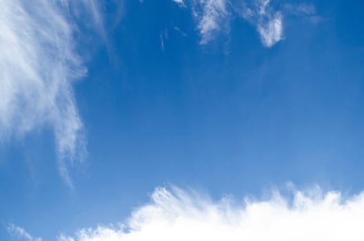 blue sky have cloud in winter season ,thai land ,have feeling happy