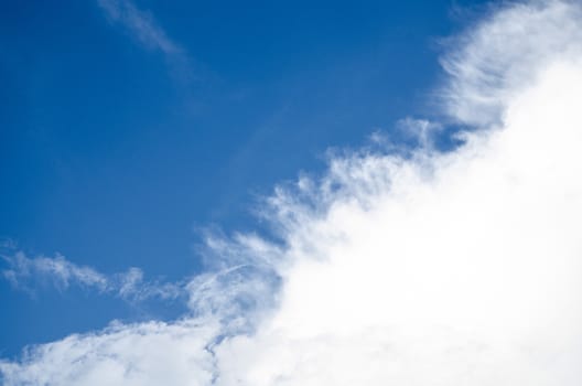 blue sky have cloud in winter season ,thai land ,have feeling happy