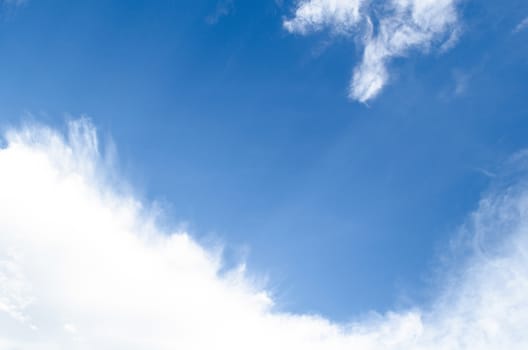 blue sky have cloud in winter season ,thai land ,have feeling happy