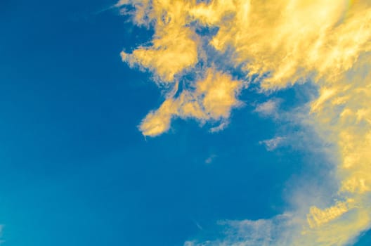 blue sky have cloud in winter season ,thai land ,have feeling happy
