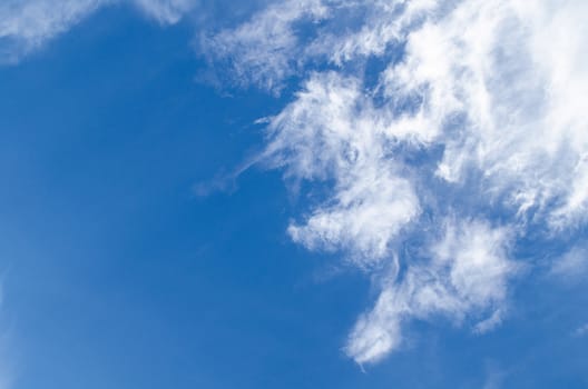 blue sky have cloud in winter season ,thai land ,have feeling happy