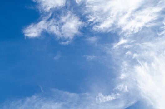 blue sky have cloud in winter season ,thai land ,have feeling happy