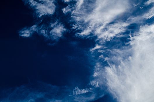 blue sky have cloud in winter season ,thai land ,have feeling happy