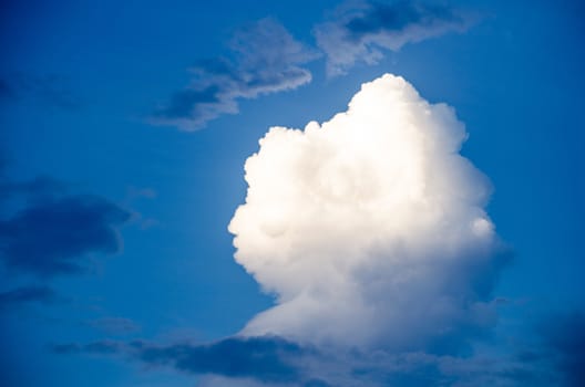 blue sky have cloud in winter season ,thai land ,have feeling happy