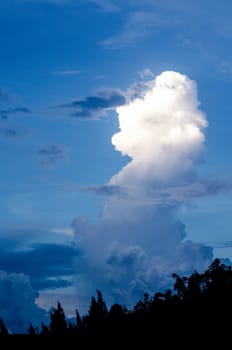 blue sky have cloud in winter season ,thai land ,have feeling happy