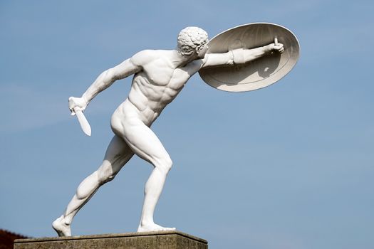 Statue of a Naked Male Warrior at the Charlottenburg Palace in Berlin