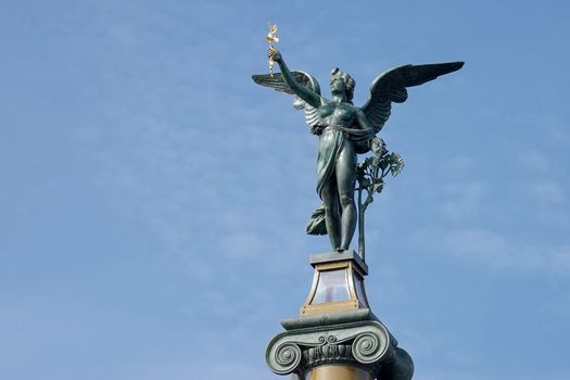 Angel on Top of a Column on the Cechuv Most Bridge in Prague