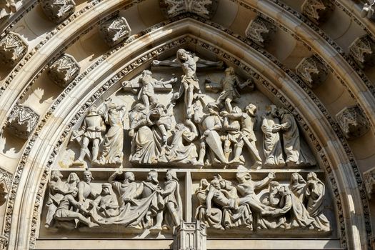 Detail of the Arch above the Doors of St Vitus Cathedral in Prague