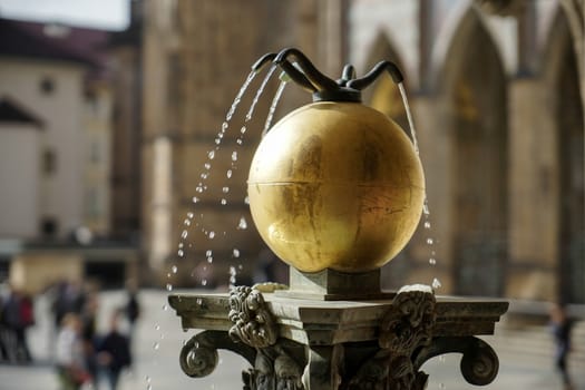 Small Fountain outside the New Royal Palace in Prague