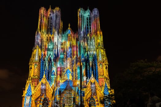 Light Show at Reims Cathedral