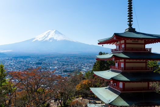Mountain Fuji and Chureito red pagoda