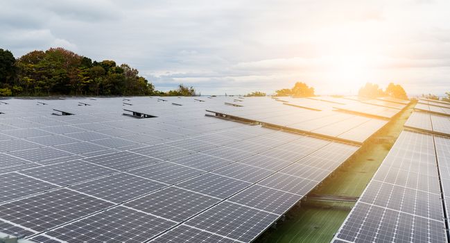 Solar panel under sunlight