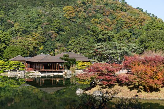 Traditional Ritsurin Garden in Japan