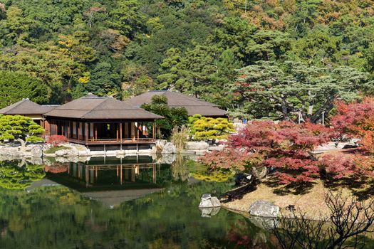 Traditional Ritsurin Garden in Autumn