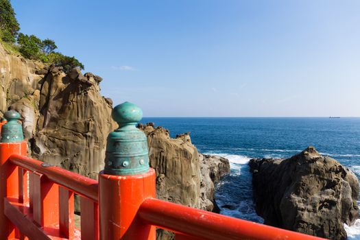 Aoshima Shrine and coastline