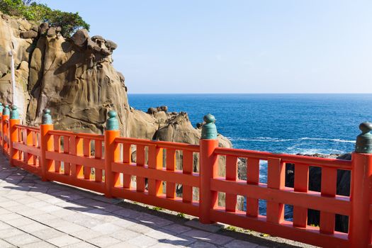 Aoshima Shrine and coastline