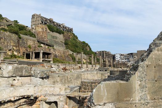 Hashima Island in Nagasaki city of Japan