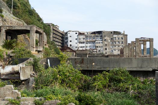 Hashima Island in Nagasaki city of Japan