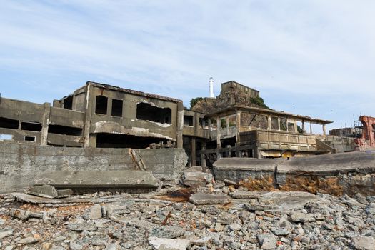 Battleship Island in Nagasaki city of Japan