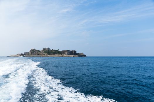 Abandoned Battleship island in Nagasaki of Japan