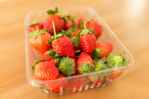 Ripe Strawberry in a box