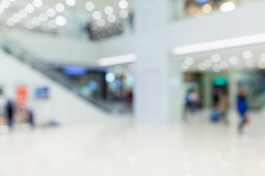 Blurred image of shopping mall and people