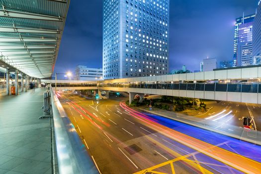 Hong Kong urban city at night