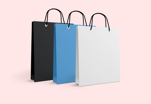 light paper bag for shopping on a wooden background