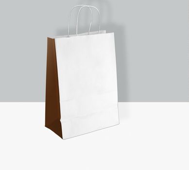 light paper bag for shopping on a light background